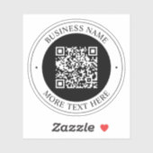 QR-code met bedrijfsnaam bewerkbare cirkelvormige Sticker (Vel)