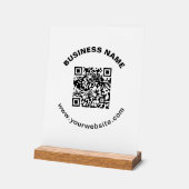 QR-code met bedrijfsnaam vet cirkelvormige tekst Acryl Bord (Hoek)