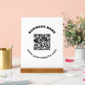 QR-code met bedrijfsnaam vet cirkelvormige tekst Acryl Bord (Huwelijk)