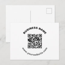 QR-code met bedrijfsnaam vet cirkelvormige tekst