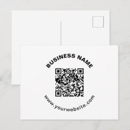 QR-code met bedrijfsnaam vet cirkelvormige tekst Briefkaart