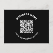 QR-code met bedrijfsnaam vet cirkelvormige tekst Briefkaart (Voorkant)