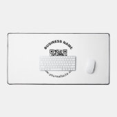 QR-code met bedrijfsnaam vet cirkelvormige tekst Bureaumat (Keyboard & Muis)