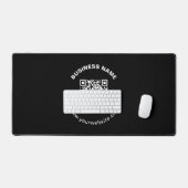 QR-code met bedrijfsnaam vet cirkelvormige tekst Bureaumat (Keyboard & Muis)