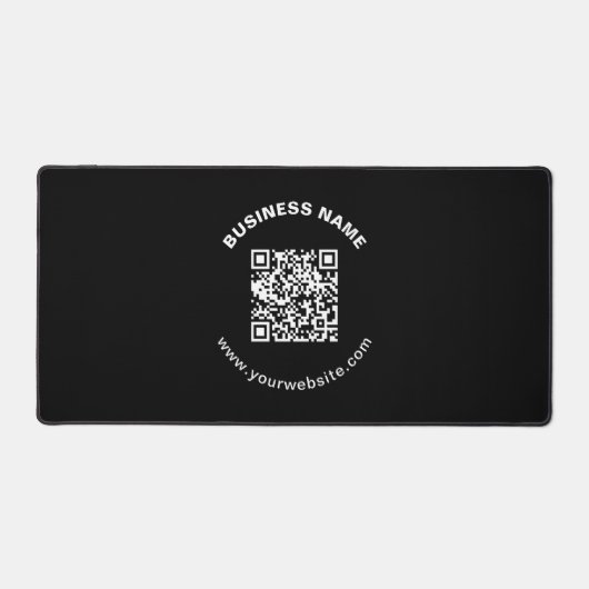 QR-code met bedrijfsnaam vet cirkelvormige tekst Bureaumat (Voorkant)