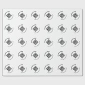 QR-code met bedrijfsnaam vet cirkelvormige tekst Cadeaupapier (Vlak)