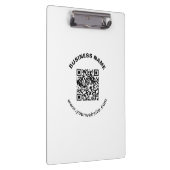 QR-code met bedrijfsnaam vet cirkelvormige tekst Klembord (Rechts)