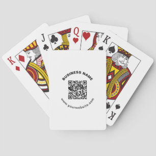 QR-code met bedrijfsnaam vet cirkelvormige tekst Pokerkaarten