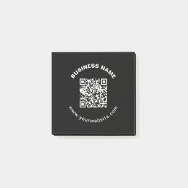 QR-code met bedrijfsnaam vet cirkelvormige tekst Post-it® Notes