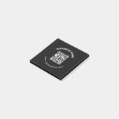 QR-code met bedrijfsnaam vet cirkelvormige tekst Post-it® Notes (Schuin)