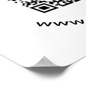 QR-code met bedrijfsnaam vet cirkelvormige tekst Poster (Hoek)