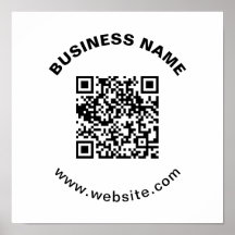 QR-code met bedrijfsnaam vet cirkelvormige tekst