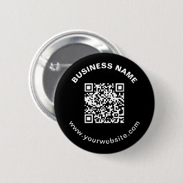 QR-code met bedrijfsnaam vet cirkelvormige tekst Ronde Button 5,7 Cm