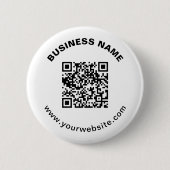 QR-code met bedrijfsnaam vet cirkelvormige tekst Ronde Button 5,7 Cm (Voorkant)