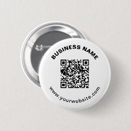 QR-code met bedrijfsnaam vet cirkelvormige tekst Ronde Button 5,7 Cm
