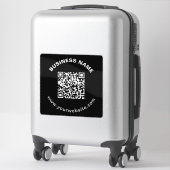 QR-code met bedrijfsnaam vet cirkelvormige tekst Sticker (Koffer)