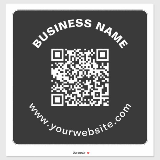 QR-code met bedrijfsnaam vet cirkelvormige tekst Sticker (Vel)