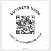 QR-code met bedrijfsnaam vet cirkelvormige tekst Sticker (Vel)