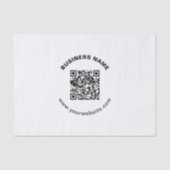 QR-code met bedrijfsnaam vet cirkelvormige tekst Tissuepapier (Voorkant)