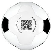 QR-code met bedrijfsnaam vet cirkelvormige tekst Voetbal (Gedraaid)