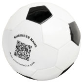 QR-code met bedrijfsnaam vet cirkelvormige tekst Voetbal (Drie kwart)