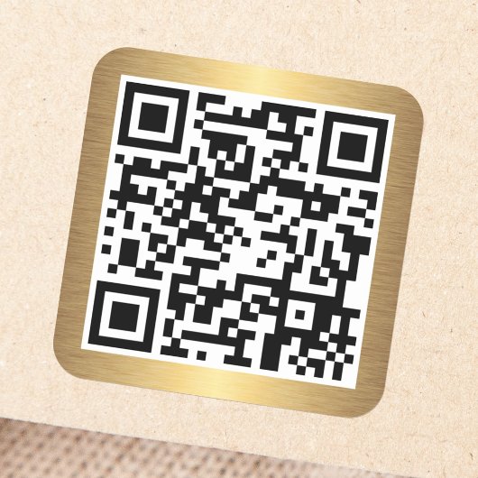 QR-code met gouden gradiëntrand Vierkante Sticker