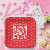  QR-code met je Logo of Afbeelding betegeld Papieren Bordje (Feest)