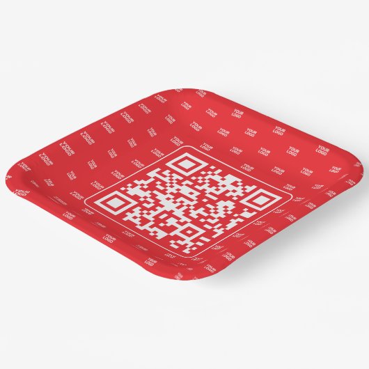  QR-code met je Logo of Afbeelding betegeld Papieren Bordje (Gebogen)
