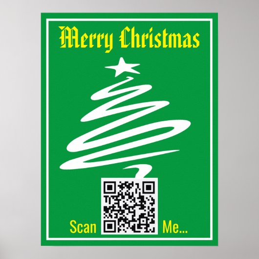 QR-code met kerstgroet op een Poster (Voorkant)