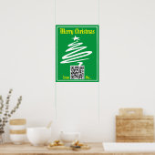 QR-code met kerstgroet op een Poster (Keuken)