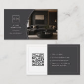 QR-code met luxe monogram voor makelaar Visitekaartje (Voorkant / Achterkant)