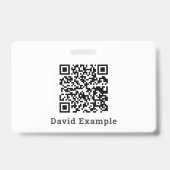QR-code met naam en bedrijfspasje Badge (Achterkant)