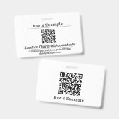 QR-code met naam en bedrijfspasje Badge (Voor- en achterkant)