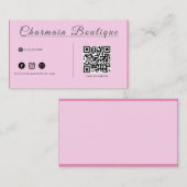 QR-code Met ons verbinden, Blush roze Visitekaartj Visitekaartje (Voorkant / Achterkant)
