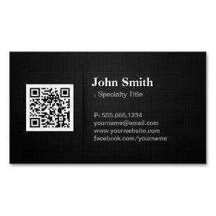 QR-code met Professional Elegant Black Mesh Magnetisch Visitekaartje