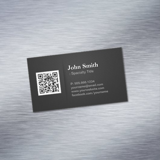 QR-code met Professional Elegant Black Mesh Magnetisch Visitekaartje (Voorbeeld)