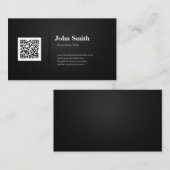 QR-code met Professional Elegant Black Mesh Visitekaartje (Voorkant / Achterkant)