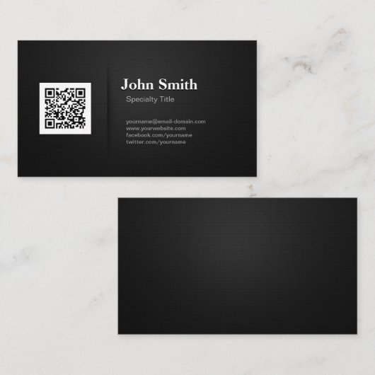 QR-code met Professional Elegant Black Mesh Visitekaartje (Voorkant / Achterkant)
