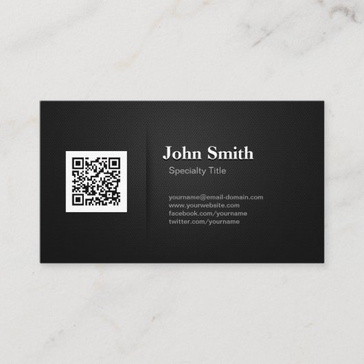 QR-code met Professional Elegant Black Mesh Visitekaartje (Voorkant)