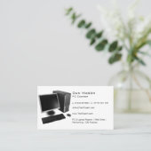 QR Code met Professionele Elegante Computerreparat Visitekaartje (Staand voorkant)