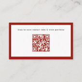 QR-code met rode rand professioneel aangepaste log Visitekaartje (Achterkant)