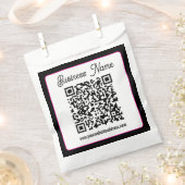 QR-code met script cursief handschrift Bedankzakje (Geknipt)