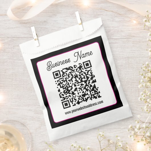 QR-code met script cursief handschrift Bedankzakje (Geknipt)