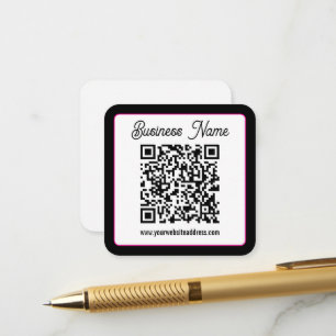 QR-code met script cursief handschrift Informatiekaartje