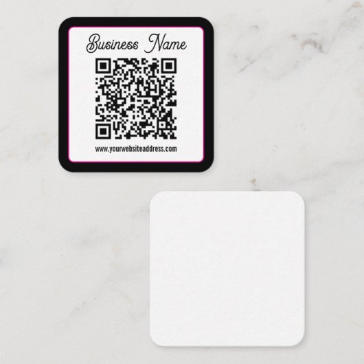 QR-code met script cursief handschrift Informatiekaartje (Voorkant / Achterkant)