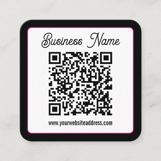 QR-code met script cursief handschrift Informatiekaartje (Voorkant)
