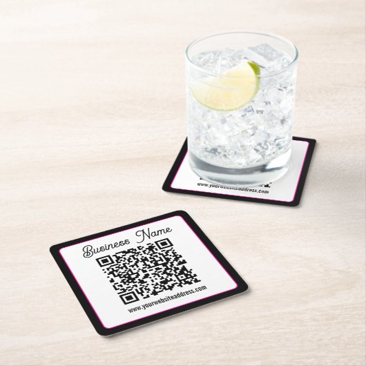 QR-code met script cursief handschrift Kartonnen Onderzetters (Insitu)