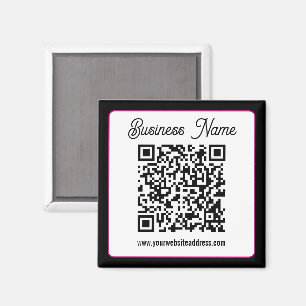 QR-code met script cursief handschrift Magneet
