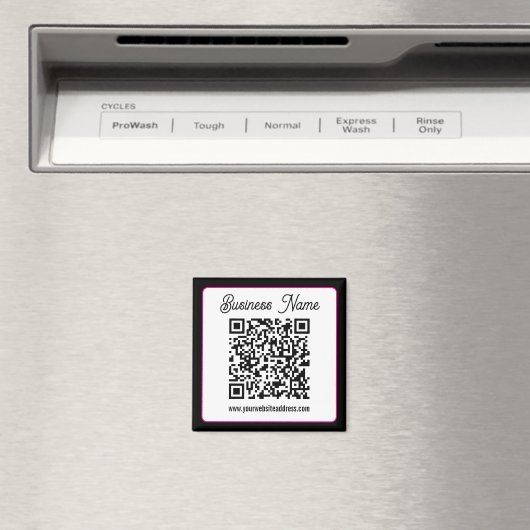 QR-code met script cursief handschrift Magneet (Insitu (Vaatwasser))