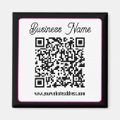 QR-code met script cursief handschrift Magneet (Voorkant)